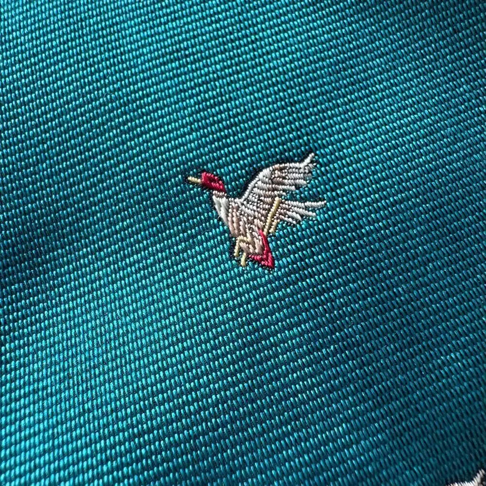Michael Reed Silk Tie Teal Mallard Duck Novelty Necktie Mens